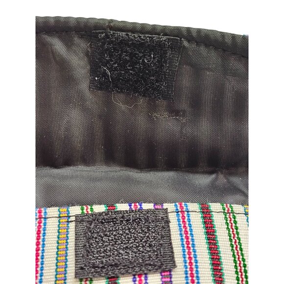 Woven Ethnic Crossbody Bag With Multicolor Stripes & Fringes - Picture 5 of 9